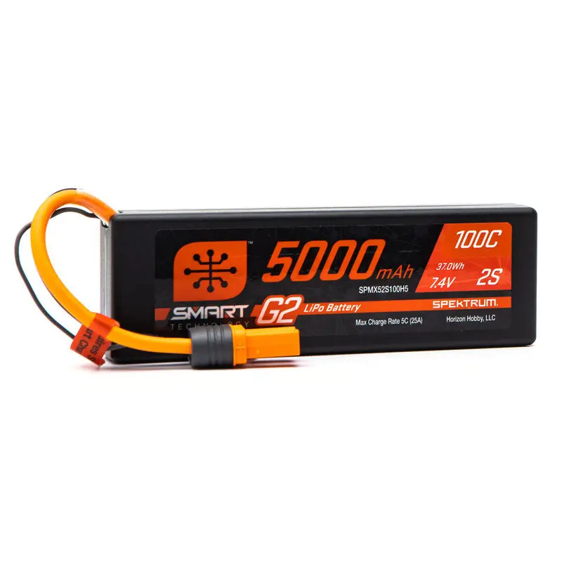 Spektrum Rc 2S Smart G2 Lipo 100C Battery Pack (7.4V/5000Mah) W/Ic5 Connector  (Spmx52s100h5) 1