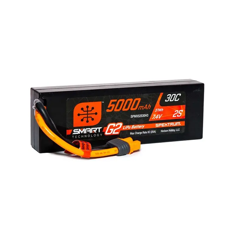 Spektrum Rc 2S Smart Lipo 30C Hard Case Battery Pack (7.4V/5000Mah) W/Ic3 Connector (Spmx52s30h3) 1