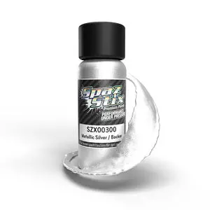 Spaz Stix Metallic Silver/"Candy" Backer, Airbrush Ready Paint, 2Oz Bottle (Szx00300) 1