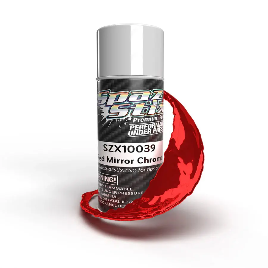Spaz Stix Red Mirror Chrome Aerosol Paint, 3.5Oz Can   (Szx10039) 1