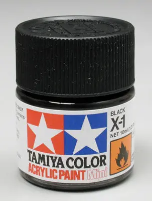 Tamiya Acrylic Mini X-1 Black 1/3 Oz    (Tam81501) 1