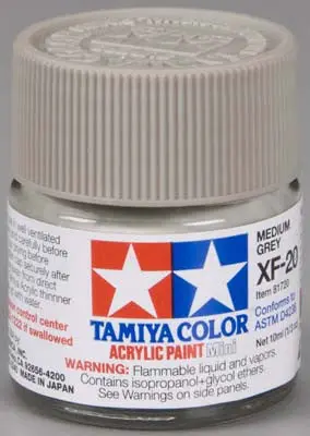 Tamiya Acrylic Mini Xf-20 Medium Gray 1/3 Oz (Tam81720) 1
