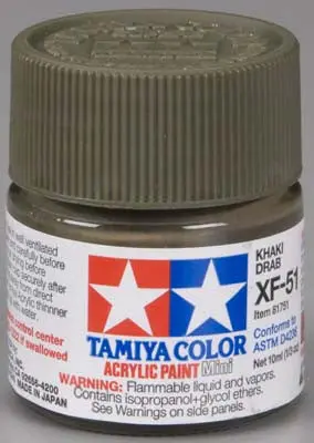 Tamiya Acrylic Mini Xf-51 Khaki Drab 1/3 Oz (Tam81751) 1