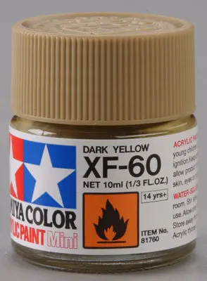 Tamiya Acrylic Mini Xf-60 Dark Yellow 1/3 Oz (Tam81760) 1