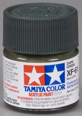 Tamiya Acrylic Mini Xf-61 Dark Green 1/3 Oz (Tam81761) 1