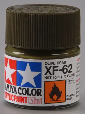 Tamiya Acrylic Mini Xf-62 Olive Drab 1/3 Oz (Tam81762) 1