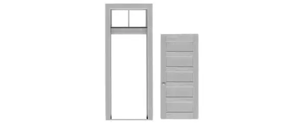 Tichy 5 Panel Door/Frame/Transom (2) (Tic2036) 1