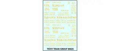 Yellow Utlx Decal- 6 Cars (Tic9025-6) 1