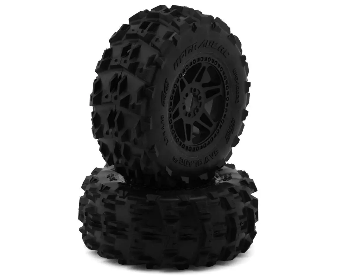 Upgrade Rc Saw Blade Sc 2.2/3.0" Pre-Mounted Short Course Truck Tires (2) (17Mm/14Mm/12Mm Hex)  (Upg-10022) 1