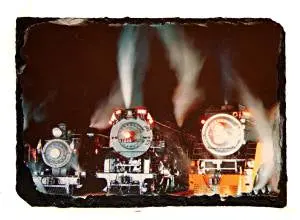 Steam 3 Loco’S Headon At Night Slate 1