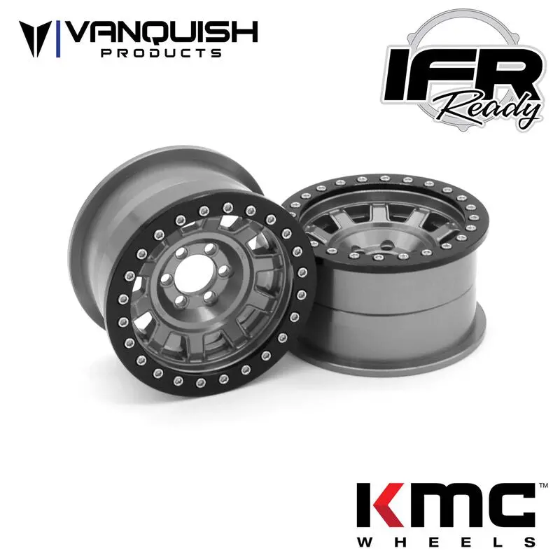 Vanquish Products Kmc Km236 Tank 2.2" Beadlock Crawler Wheels (Grey) (2)   (Vps08703) 1