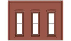 Woodland Scenics O Dpm Rectangular Windows Wall (Woo90105) 1