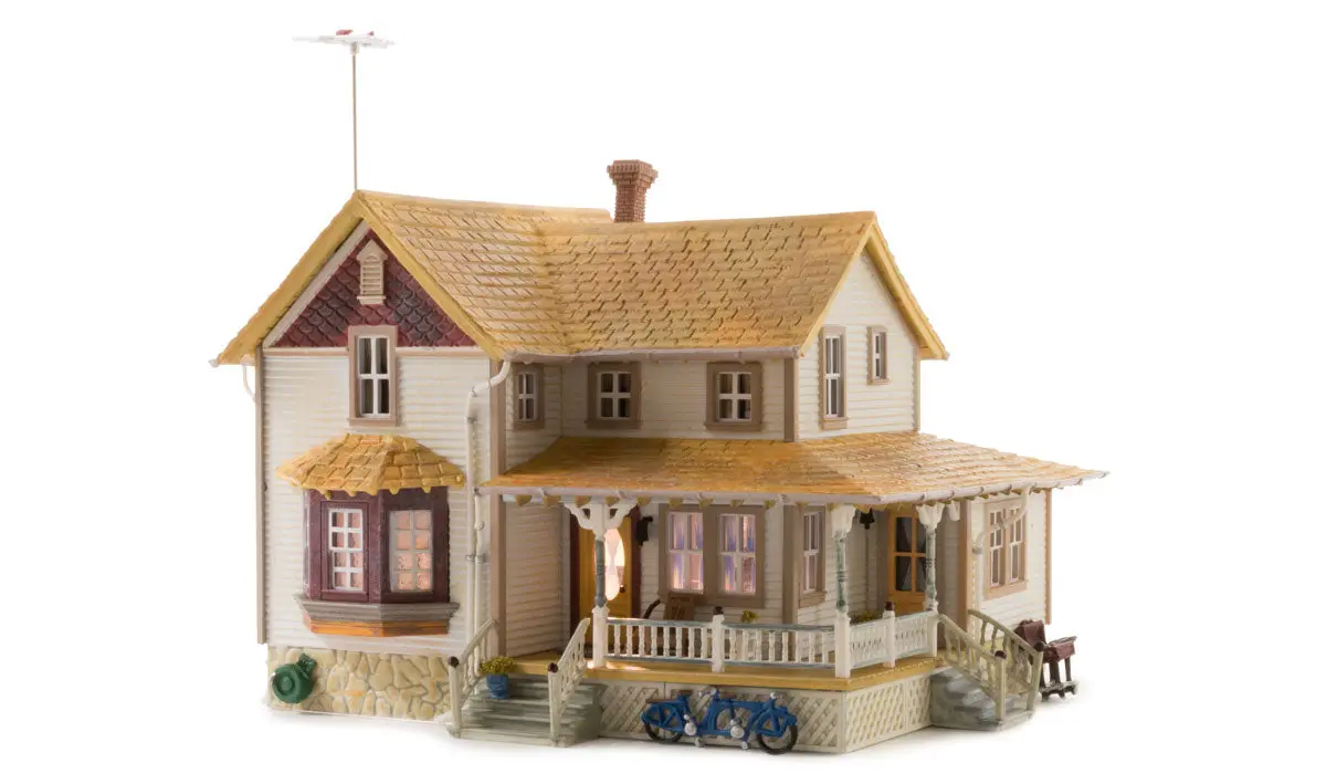 Woodland Scenics Corner Porch House - Ho Scale   (Woobr5046) 1