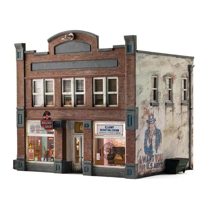Woodland Scenics Ho Scale, Records & Recruiting Building, Built & Ready  (Woodbr5067) 1