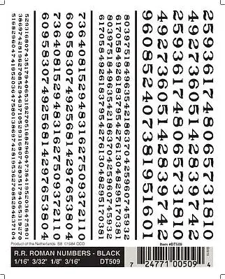 Woodland Scenics Rr Roman Numbers Black   (Woodt509) 1