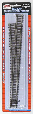 Atlas Ho Code 83 #8 Custom-Line Lh Turnout  (Atl565) 1