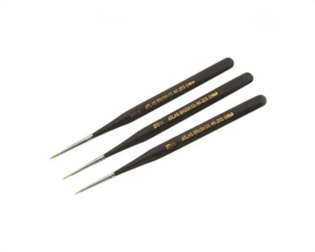 Atlas Brush Golden Taklon Ultra Detail 3Pc Set  (Abs255-3Ps) 1
