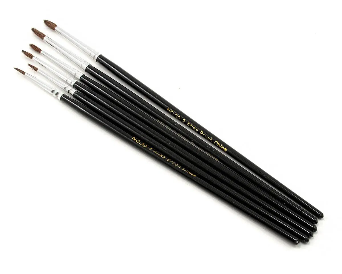 Atlas Brush Camel Hair Brush Set (6) (1, 2 & 3)  (Abs30-6Ps) 1