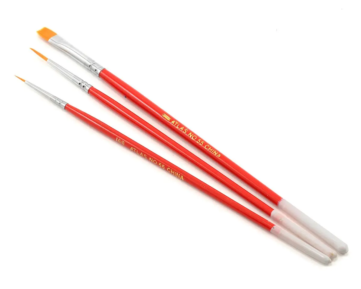 Atlas Brush Company 3Pc 10/0 #0 #1 Taklon Brush Set   (Abc55) 1
