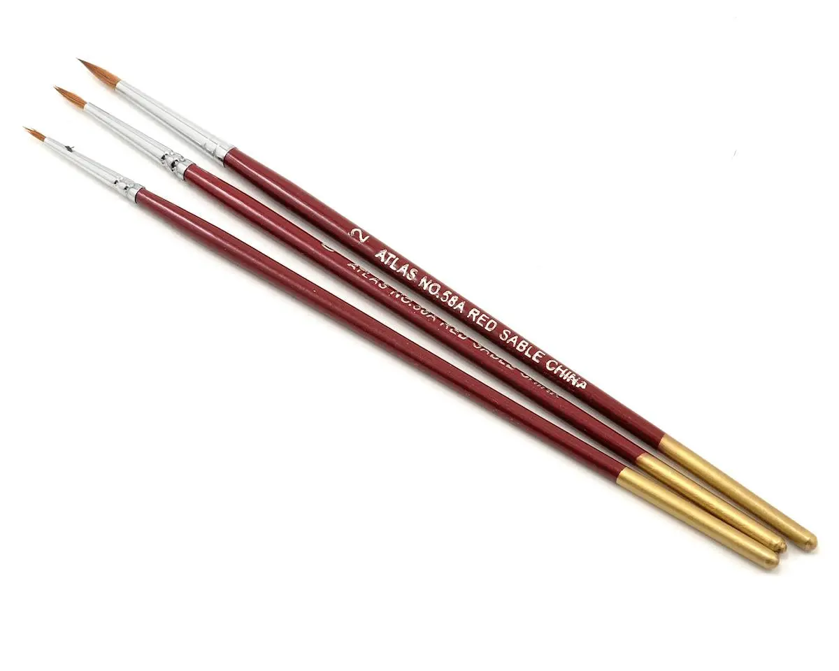 Atlas Brush Red Sable Brush Set 5/0-0-2 (3) 1