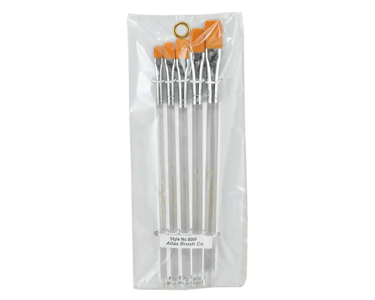 Atlas Brush 5Pc Taklon Brush Set (Flat)  (Abs800f) 1