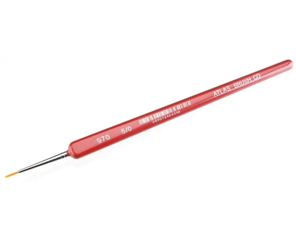 Atlas Brush Golden Taklon 5/0 Triangle Handle Paint Brush  (Abs970-5/0) 1