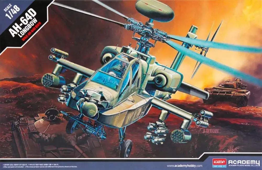 Academy 1/48 Ah64d Longbow Us Army Helicopter   (Acy12268) 1