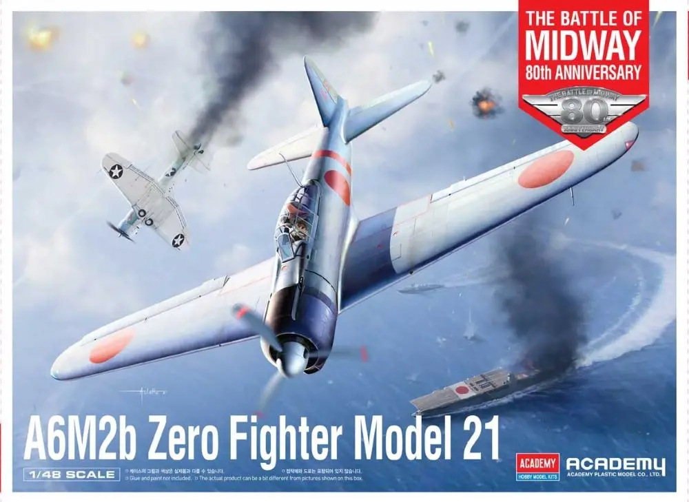 Academy 1/48 A6m2b Zero Model 21 Fighter Battle Of Midway 80Th Anniversary   (Acy12352) 1