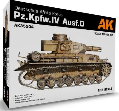Ak Interactive  1/35 Pzkpfw Iv Ausf D Dak Tank (Plastic Kit) (D)   (Aki35504) 1