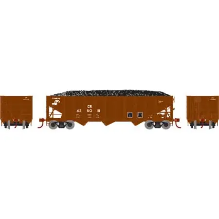 Athearn Ho Rtr 40' 3-Bay Ribbed Hopper W/Load, Cr #435018   (Ath15150) 1