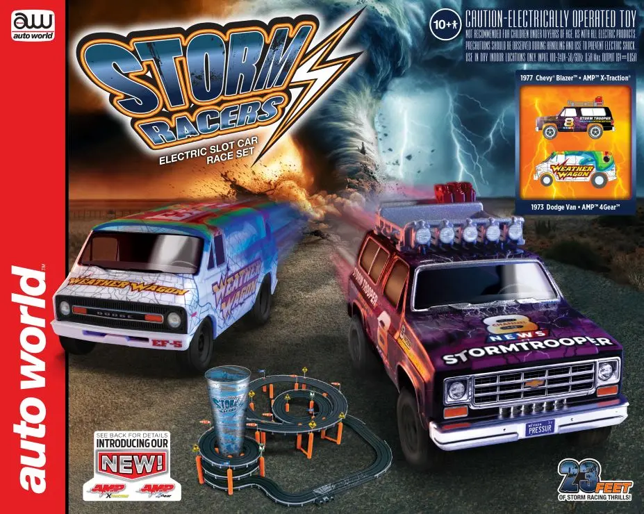 Awd Ho Storm Racers 23' Slot Car Racing Set   (Awd36203) 1