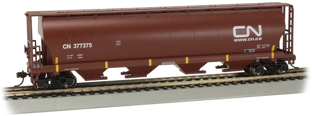 Bachmann Cn #377375 (Oxide Red)- 4 Bay Cylindrical Grain Hopper   (Bac19103) 1