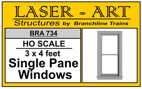 Branchline Window Single-Pane, 36 X 48" Pkg(6) Ho Scale (Bra734) 1