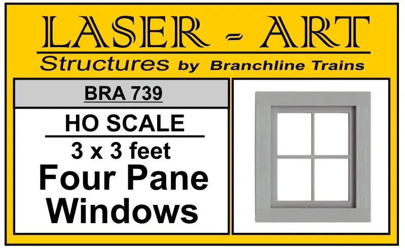 Branchline Window 4-Pane, 36 X 36" Pkg(12) Ho Scale (Bra739) 1