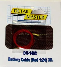 Detail Master 1/24-1/25 3 Ft. Battery Cable Red (Dm-1402) 1