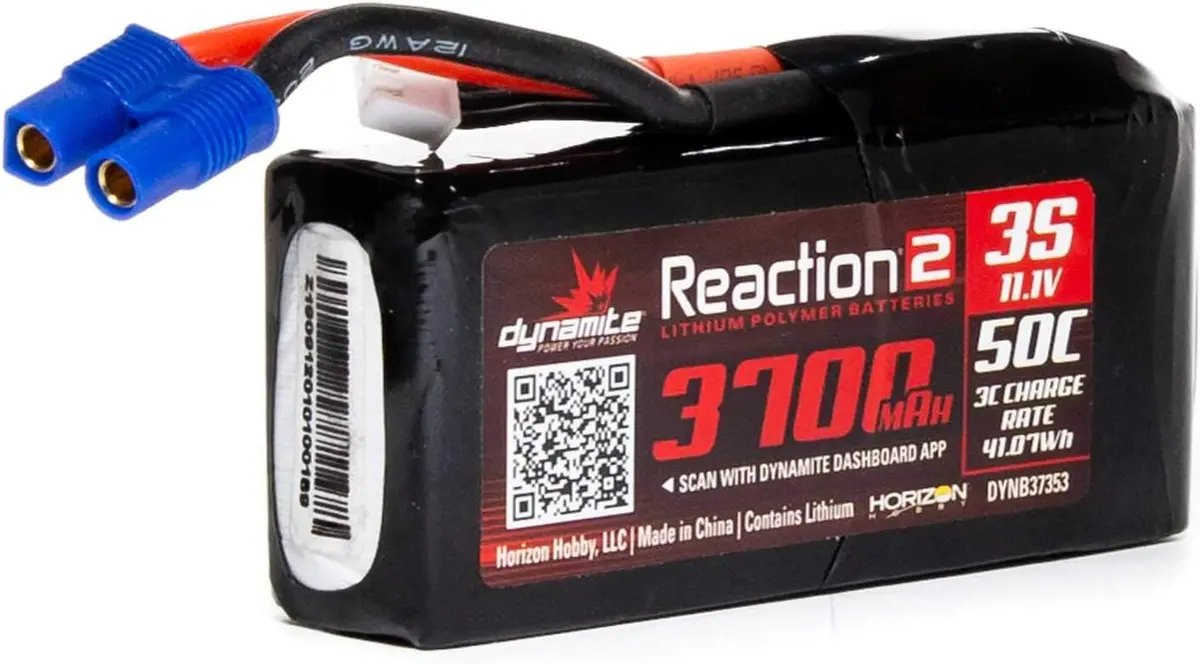 Dynamite Reaction2 11.1V 3700Mah 3S 50C Lipo 96Mm Ec3    (Dynb37353) 1