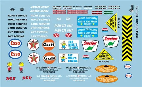 Gofer Racing 1/24-1/25 Service Truck Logos (Gof11014) 1