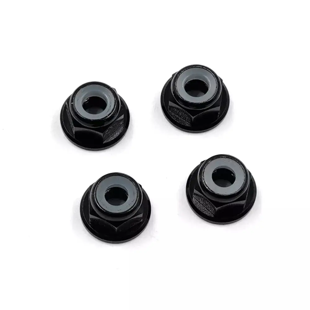 Hamilton Hobbies 4Mm Alum Flanged Lock Nut Black  (Ham127964) 1