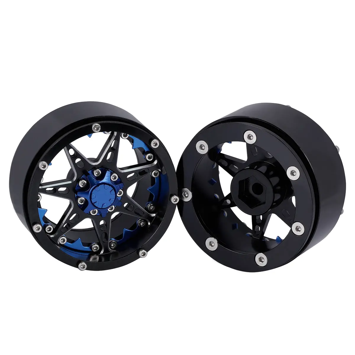 Hamilton Hobbies Star Beadlock Wheels - Blue   (Ham136040) 1