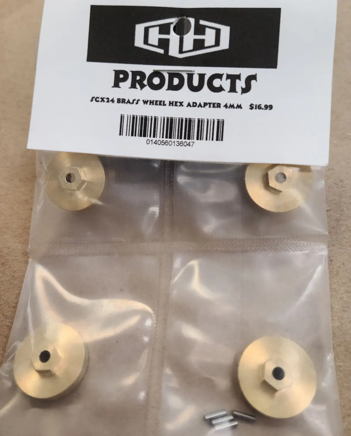 Hamilton Hobbies Scx24 Brass Wheel Hex Adapters (Ham136047) 1