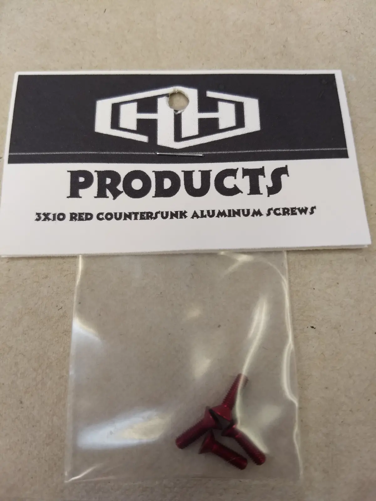 Hamilton Hobbies 3X10 Alum Red Countersunk Screws (4)  (Ham128538) 1