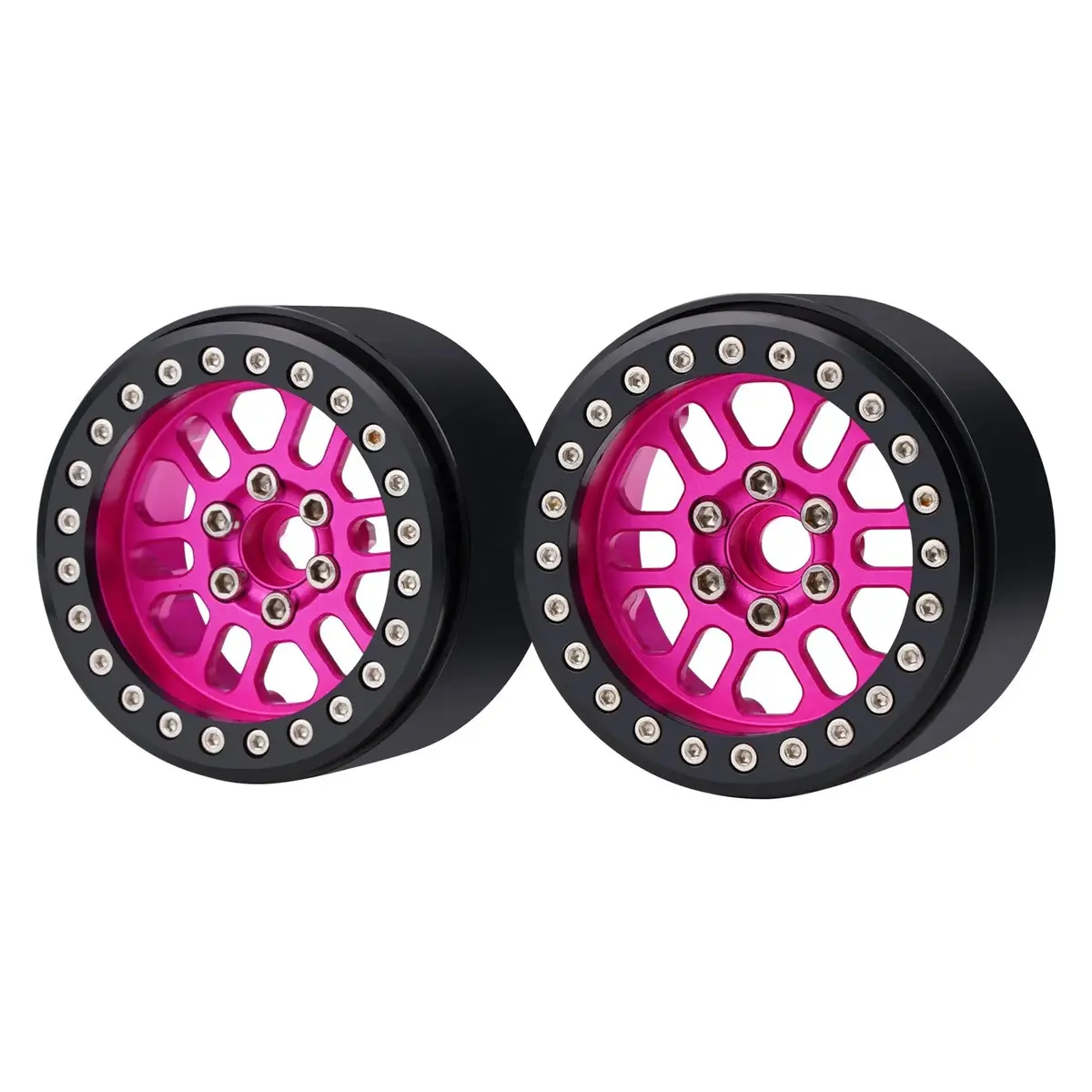 Hamilton Hobbies 2.2 Inch Rc Aluminum Beadlock Wheels W/Hubs  (Hamw02__) 1