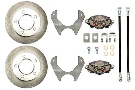 Ford 9" Weld On Disc Brake Kit, 3.5" Axle Tube W/ Steel Braided Lines 1