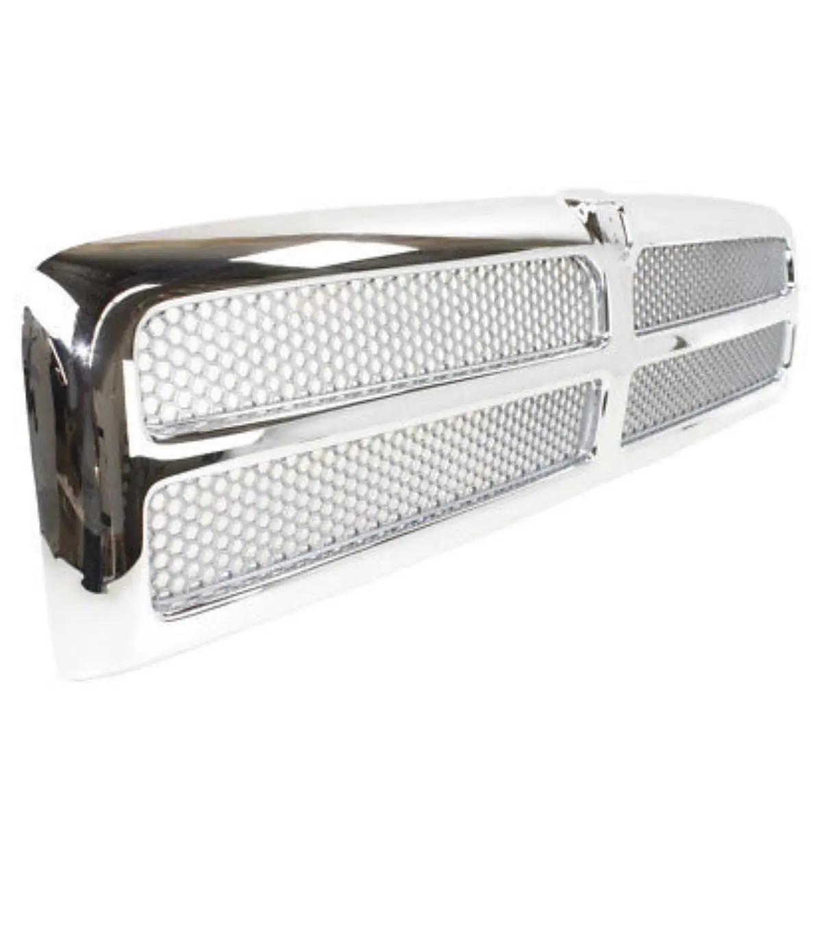 New Chrome Shell W/ Silver Insert Grille For Dodge Ram 1500 2500 3500 1994-2002 1