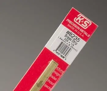 K&S Brass Strip .025'' X 1/4'' X 12''  (K+S8235) 1