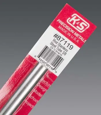 K+S Round Stainless Steel Tube 3/8X.028" (K+S87119) 1