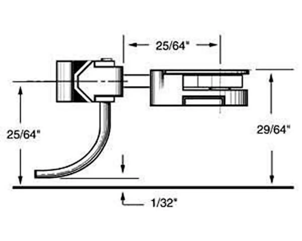 Kadee Ho Body Mounted Coupler, 25/64" Center (2Pr)  (Kad36) 1