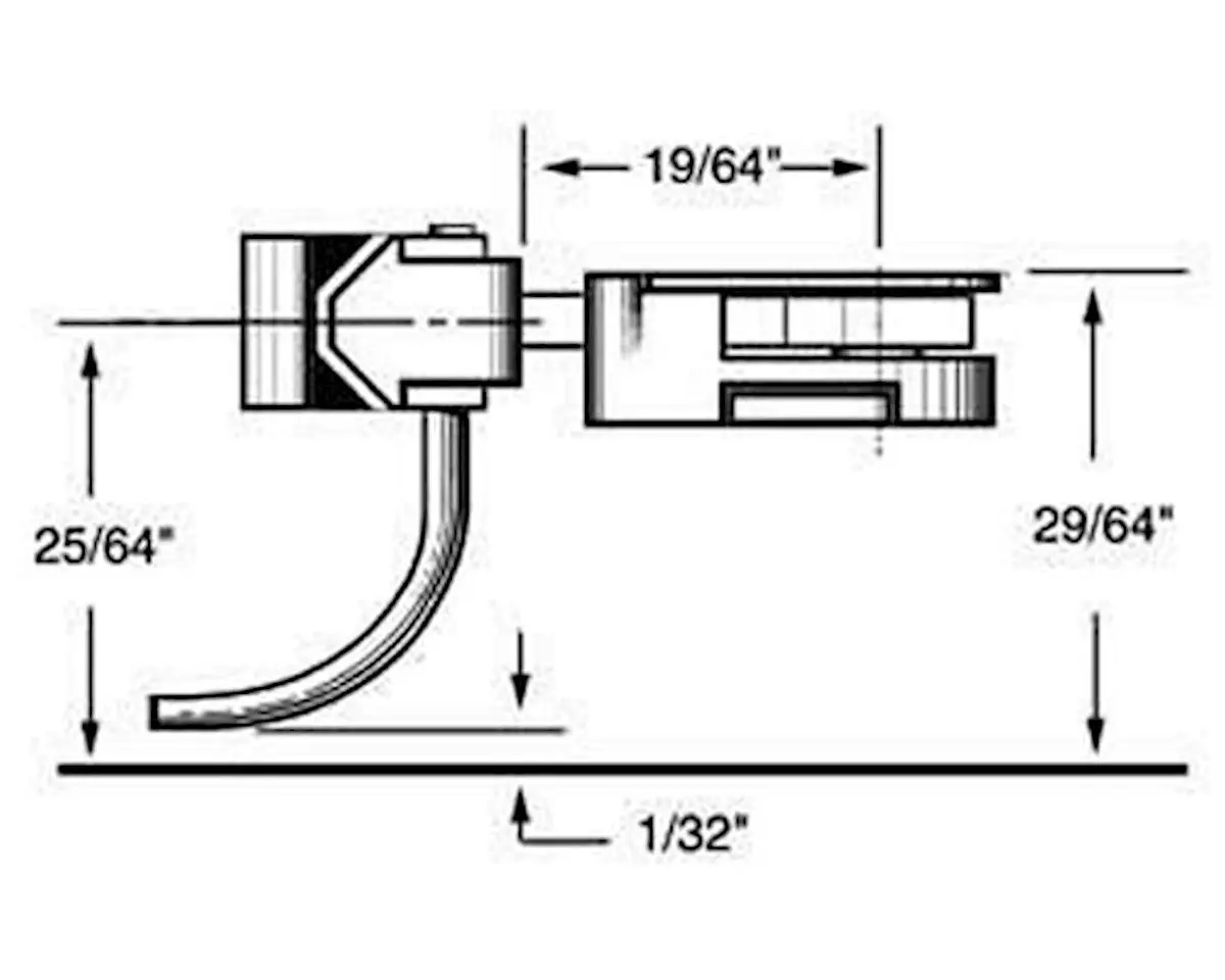 Kadee Ho Body Mounted Coupler, 19/64" Center (2Pr)  (Kad38) 1