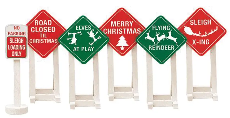 Lionel Christmas Railroad Signs O (Lnl637185) 1
