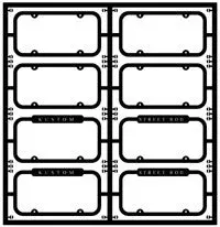 Model Car Garage 1/24-1/25 License Plate Frames-Vintage (8) (Photo Etch)  (Mcg-2009) 1
